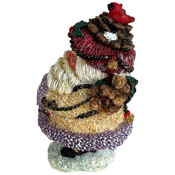 Possible Dreams Crinkle Claus Santa Claus Figurine Christmas Pine Cone Red Bird - Picture 5 of 7